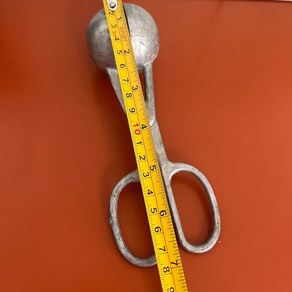 Vintage Cast‎ Aluminum Scissor Meatballer Tool Taiwan Kitchen Gadget Silver 7in